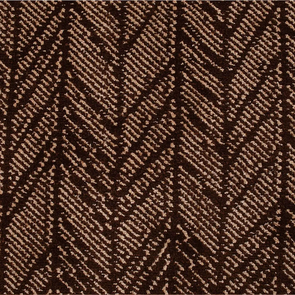 Solid Brown and Beige Abstract Print Polyester Carpet 2X5