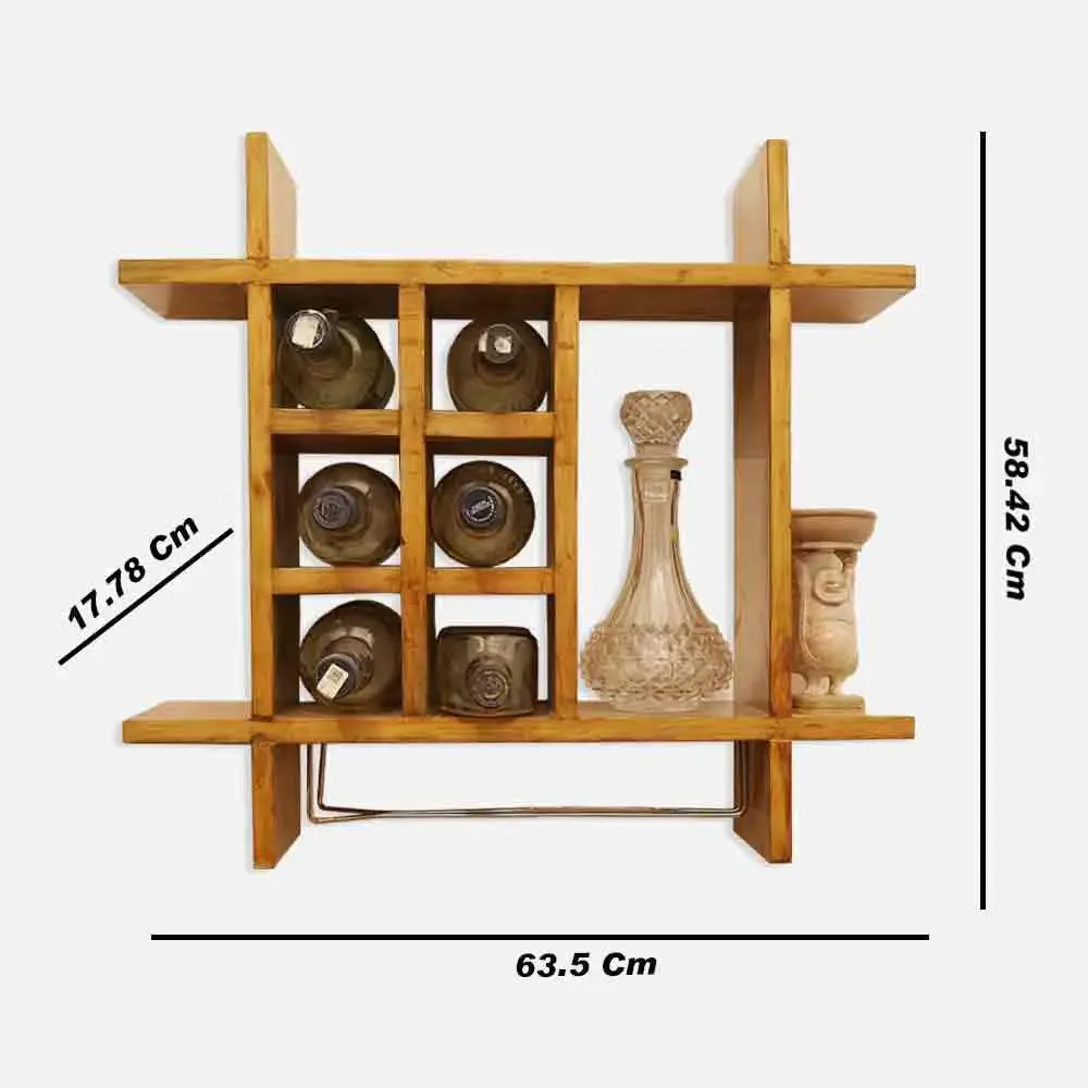Solid Brown Wooden Wall Shelves for Bedroom