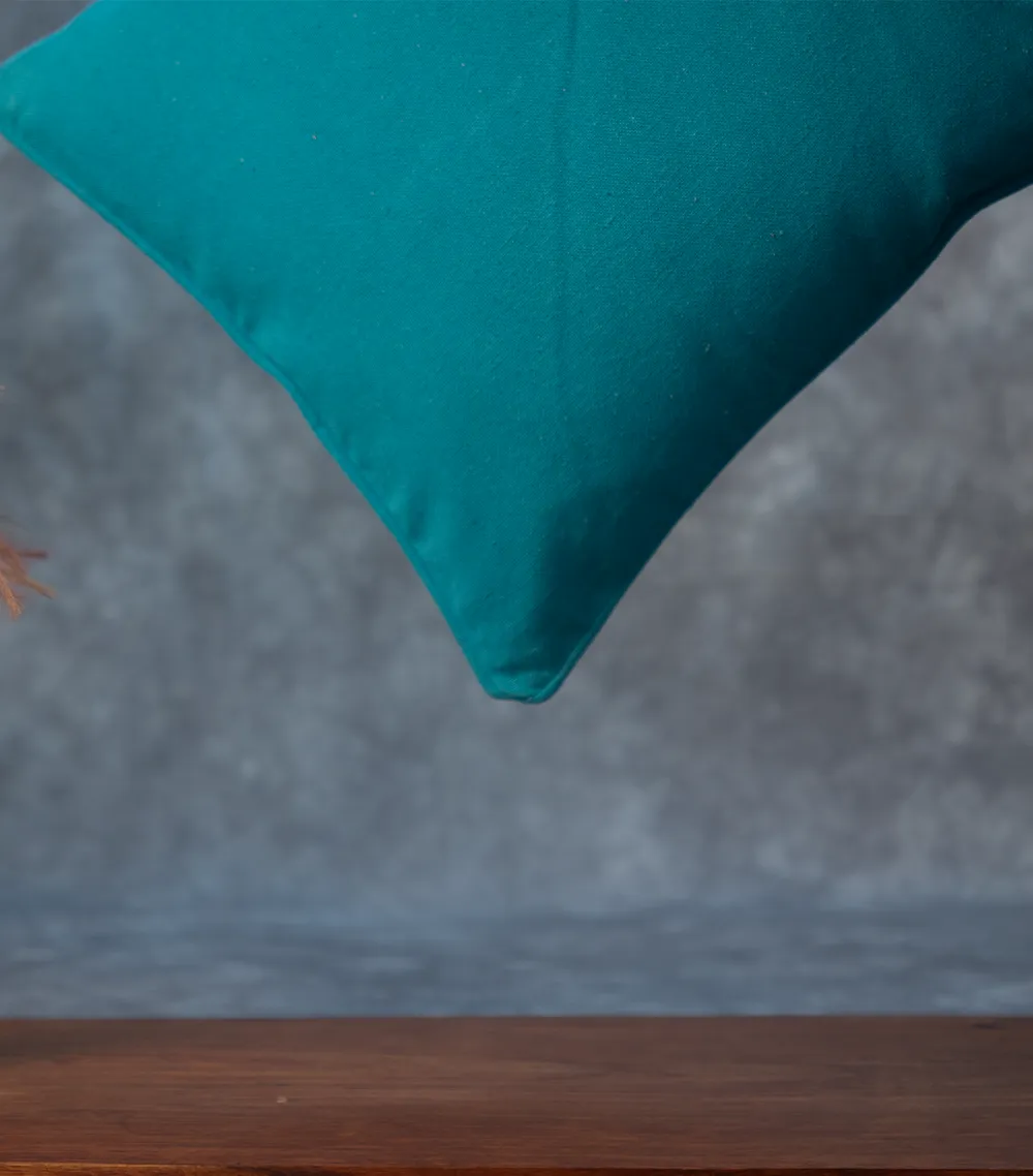 Solid Cyan 3R Cushion Cover