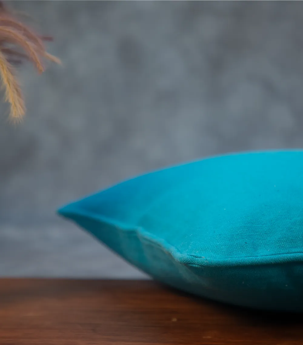 Solid Cyan 3R Cushion Cover