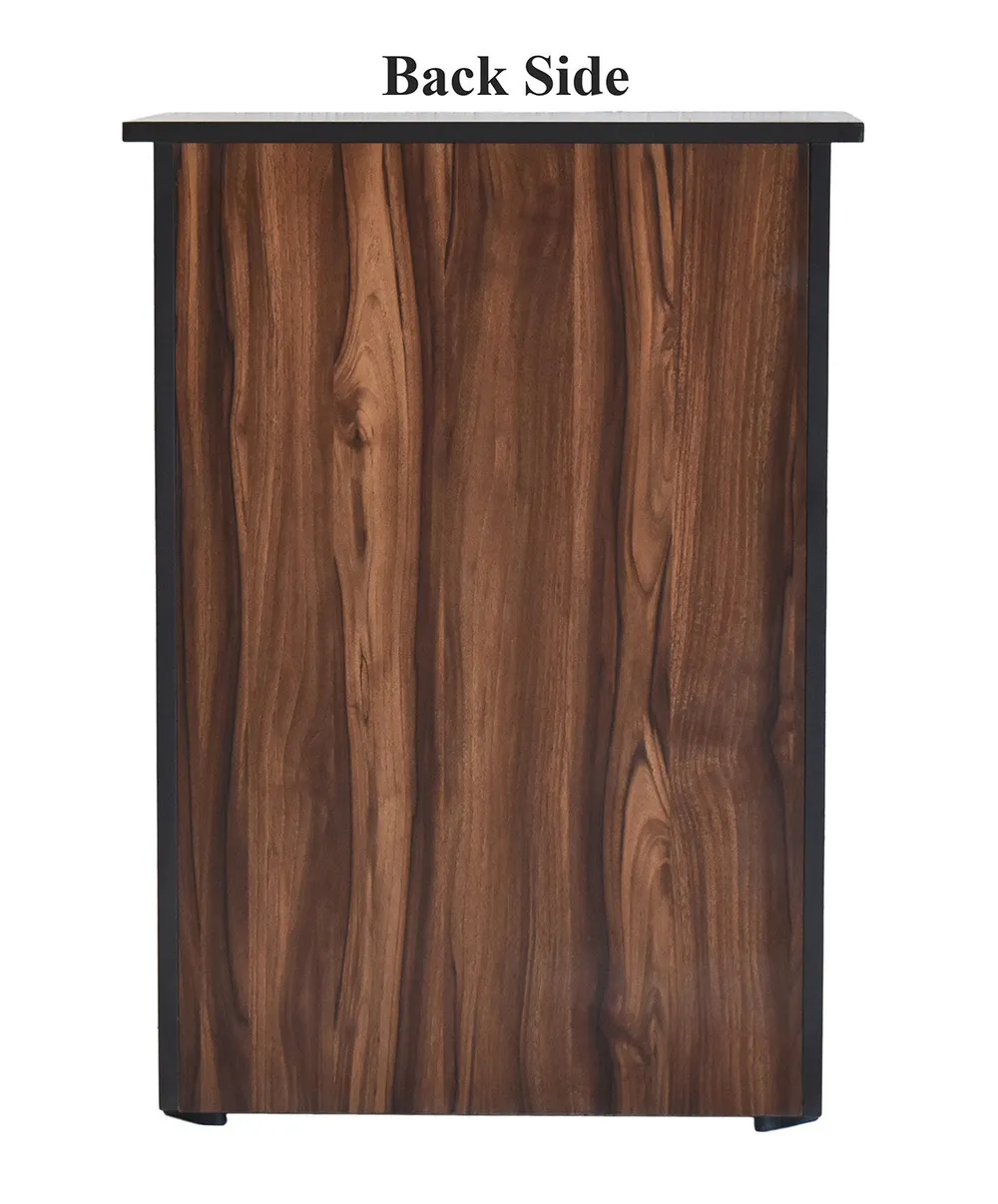 Solid Engineered Wood Dark Walnut 4 Partitioned Shoe Cabinet