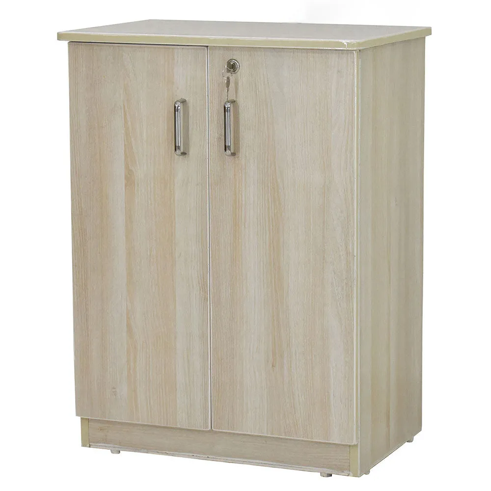 Solid Engineered Wood White 4 Partitioned Shoe Cabinet