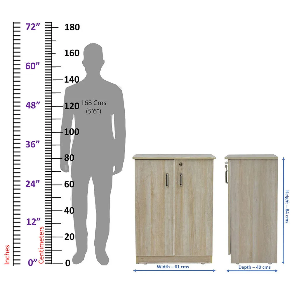 Solid Engineered Wood White 4 Partitioned Shoe Cabinet