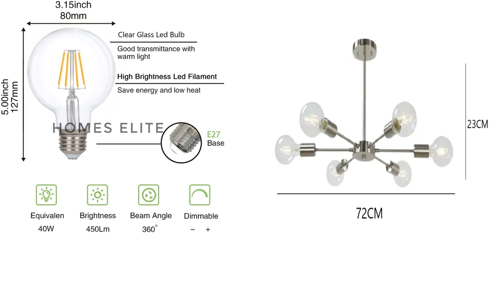 Solid Fitted Contemporary Ceiling Light/Chandelier