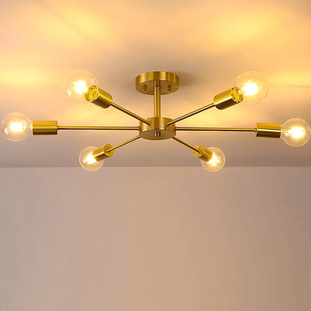 Solid Fitted Golden Contemporary Ceiling Light/Chandelier