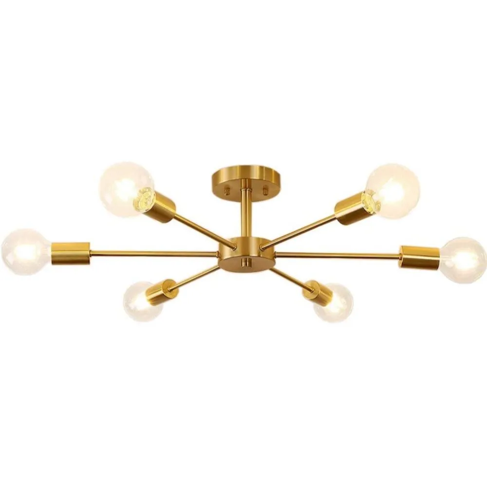 Solid Fitted Golden Contemporary Ceiling Light/Chandelier