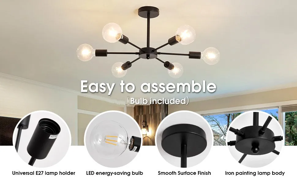 Solid Fitted Golden Contemporary Transparent Ceiling Light/Chandelier