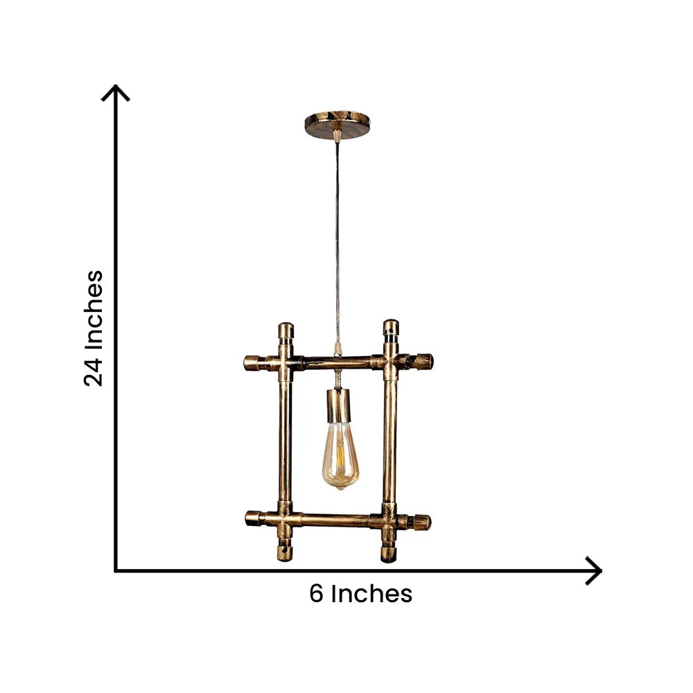 Solid Golden Framed Contemporary Hanging Light