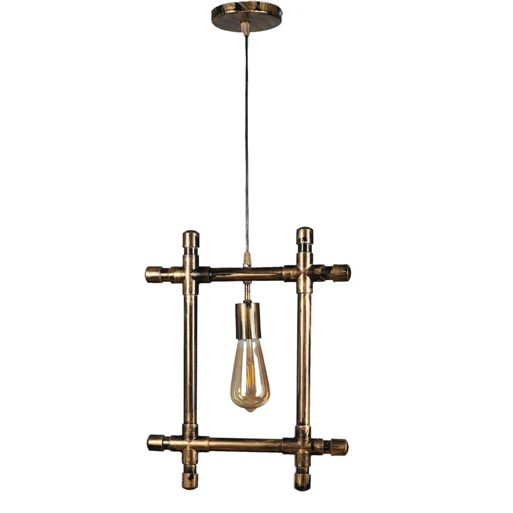 Solid Golden Framed Contemporary Hanging Light