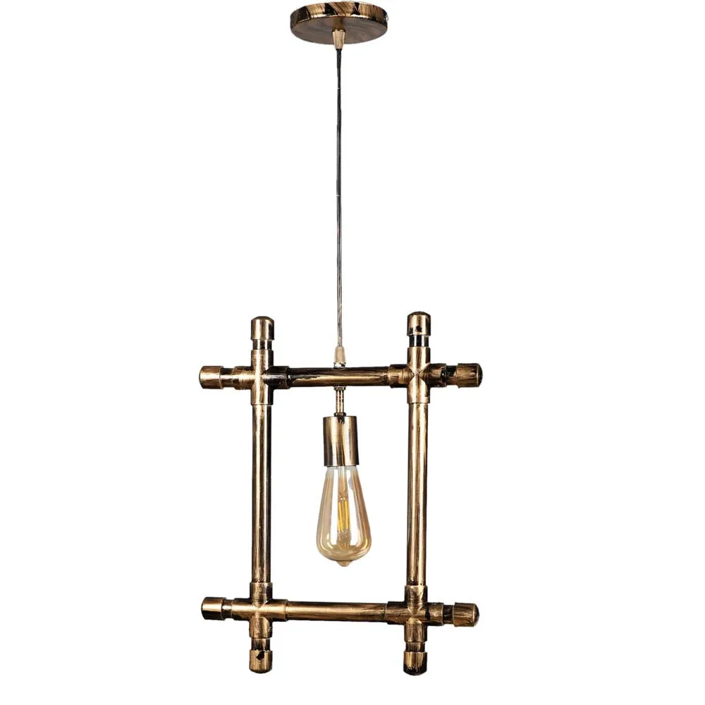 Solid Golden Framed Contemporary Hanging Light