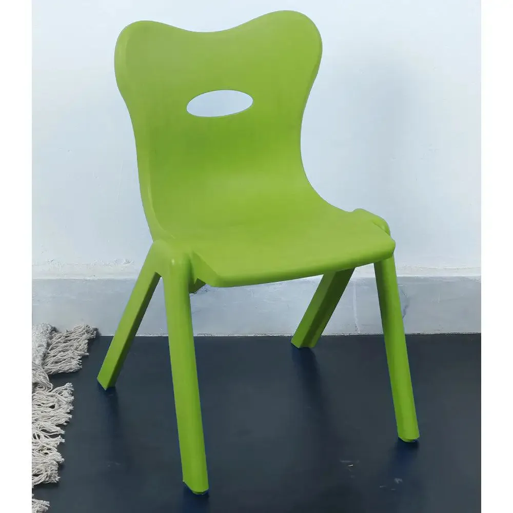 Solid Green Kids Plastic Chair with Sturdy Legs