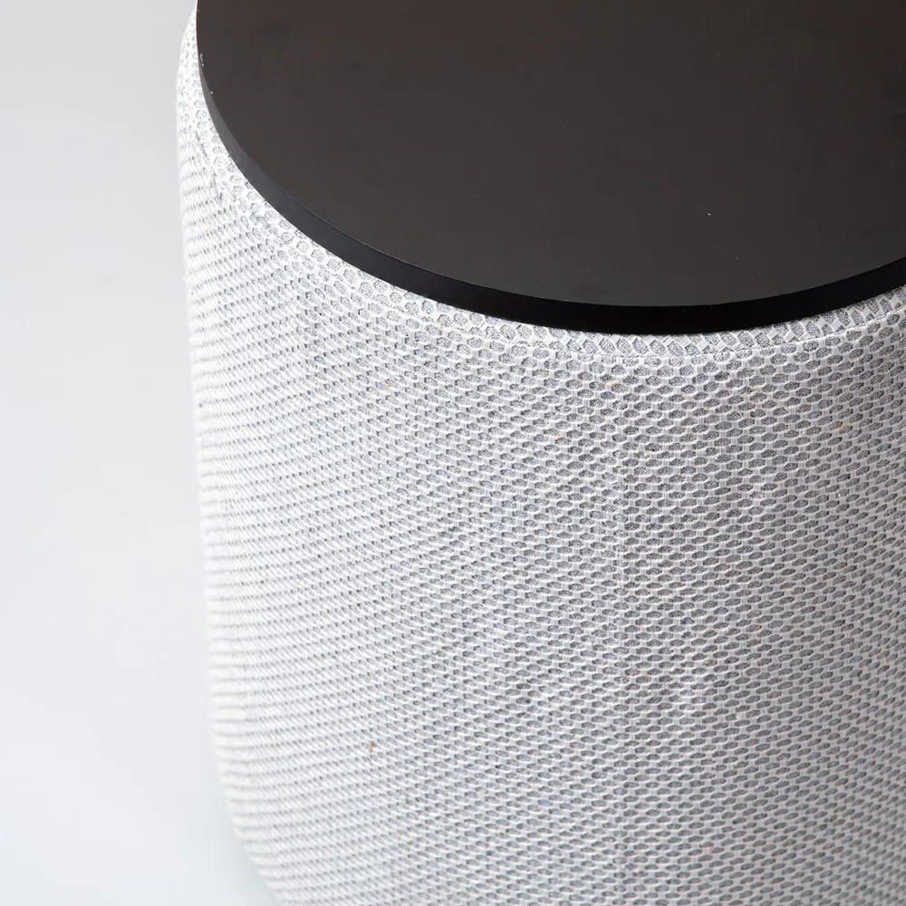 Solid Ice Blue Round Storage Ottoman Wood Stool Set Of 2