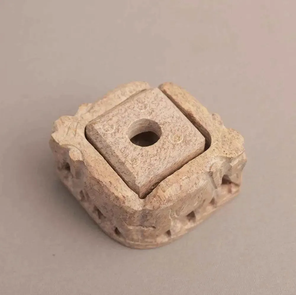 Solid Intricately Handcrafted Marble Soapstone Incense Stick Holder