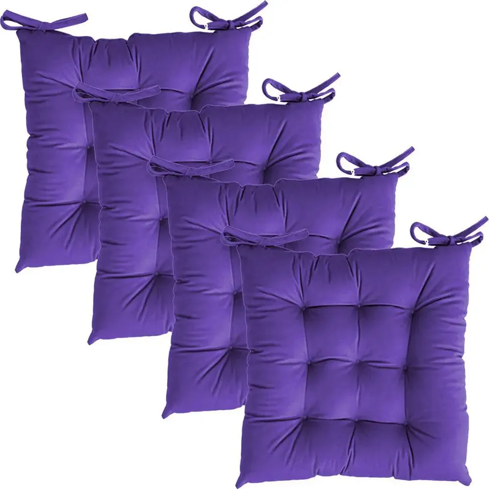 Solid Microfiber Chair Pad/ Chair Cushion- 24x24 inch, Set of 4 Olive