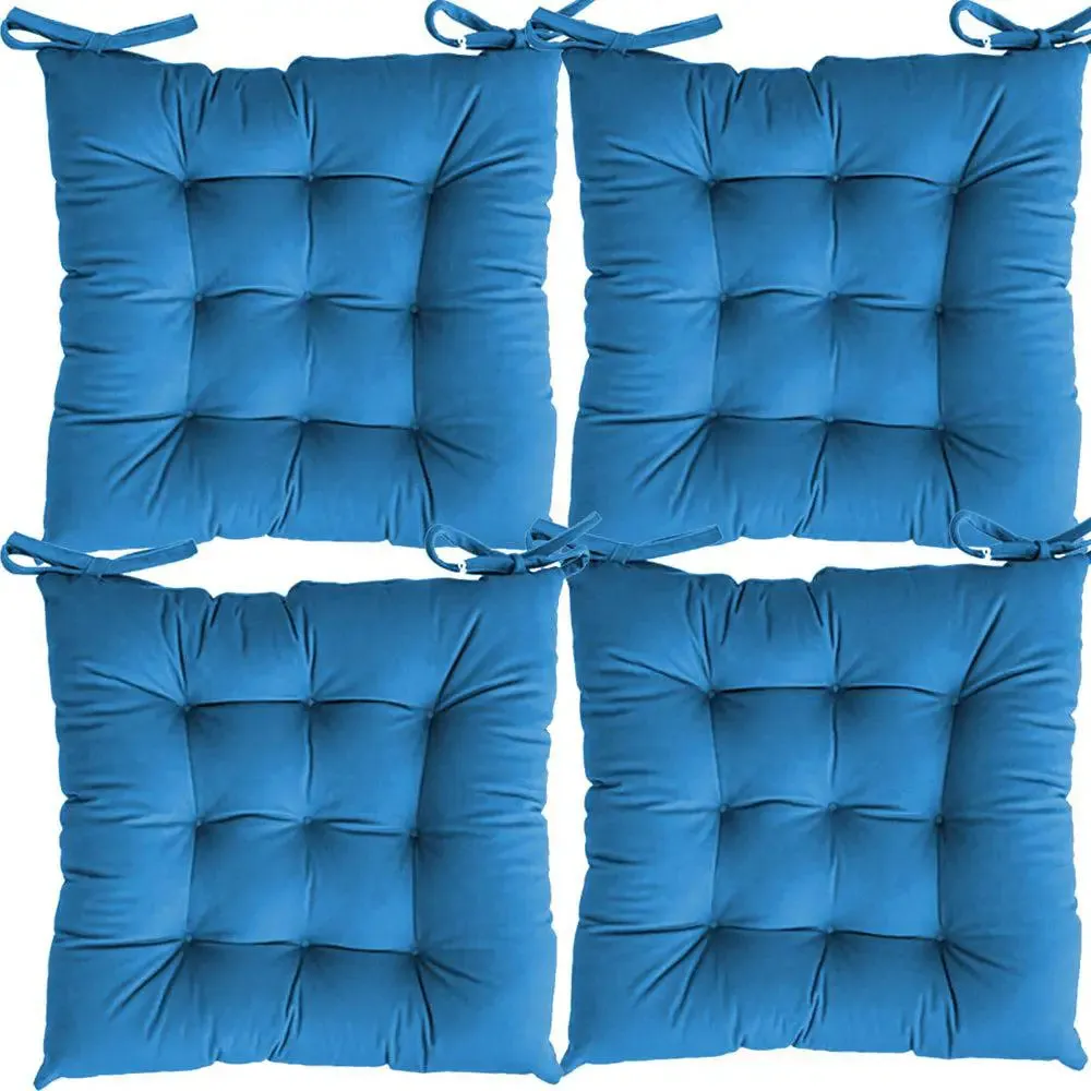 Solid Microfiber Chair Pad/ Chair Cushion- 24x24 inch, Set of 4 Olive