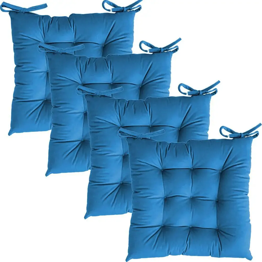 Solid Microfiber Chair Pad/ Chair Cushion- 24x24 inch, Set of 4 Olive