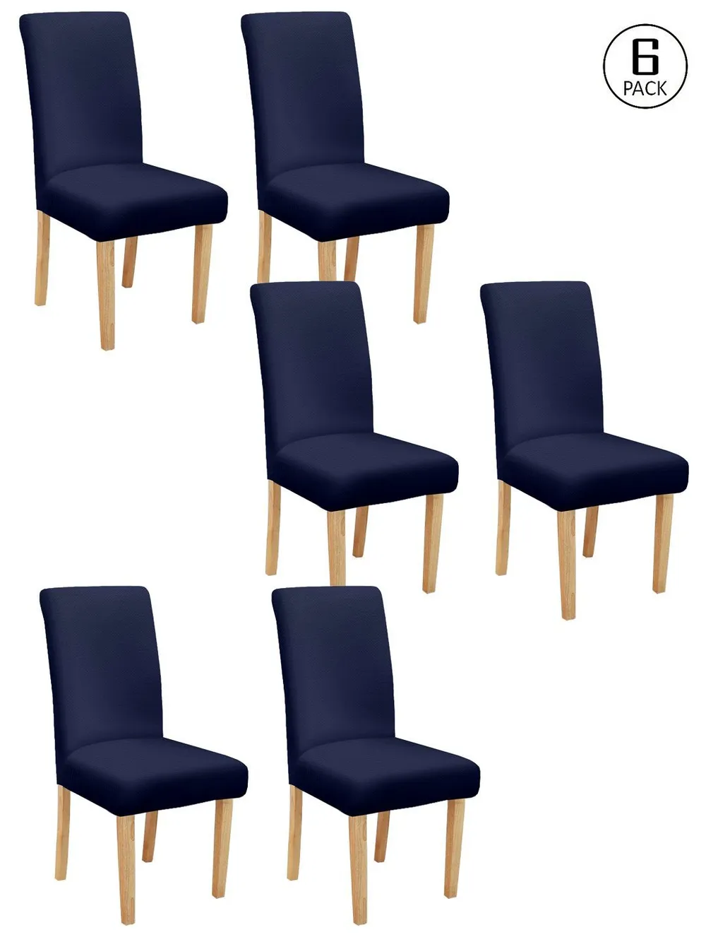 Solid Navy Stretchable Spandex  Blue Chair Cover Pack of 2