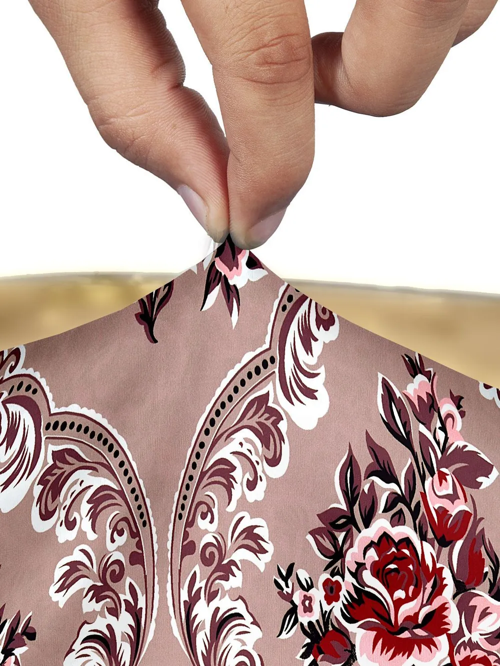 Solid Peach Stretchable Floral Chair Cover Pack of 2