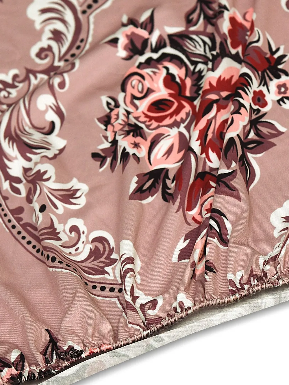 Solid Peach Stretchable Floral Chair Cover Pack of 2