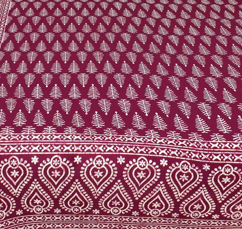 Solid Red & White 144 TC Cotton Double Bedsheet with Pillow Covers