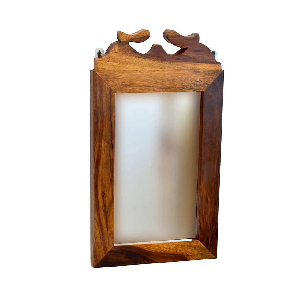 Solid Sheesham Wood Carved Dark Walnut Dressing Table