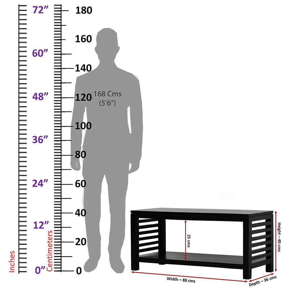 Solid Sheesham Wood Dark Brown Minimalist Table