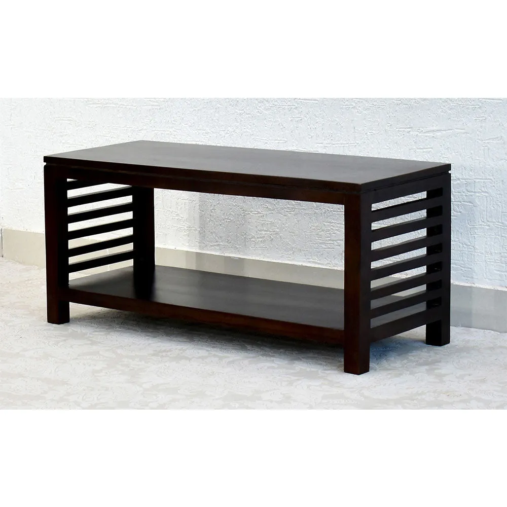 Solid Sheesham Wood Dark Brown Minimalist Table