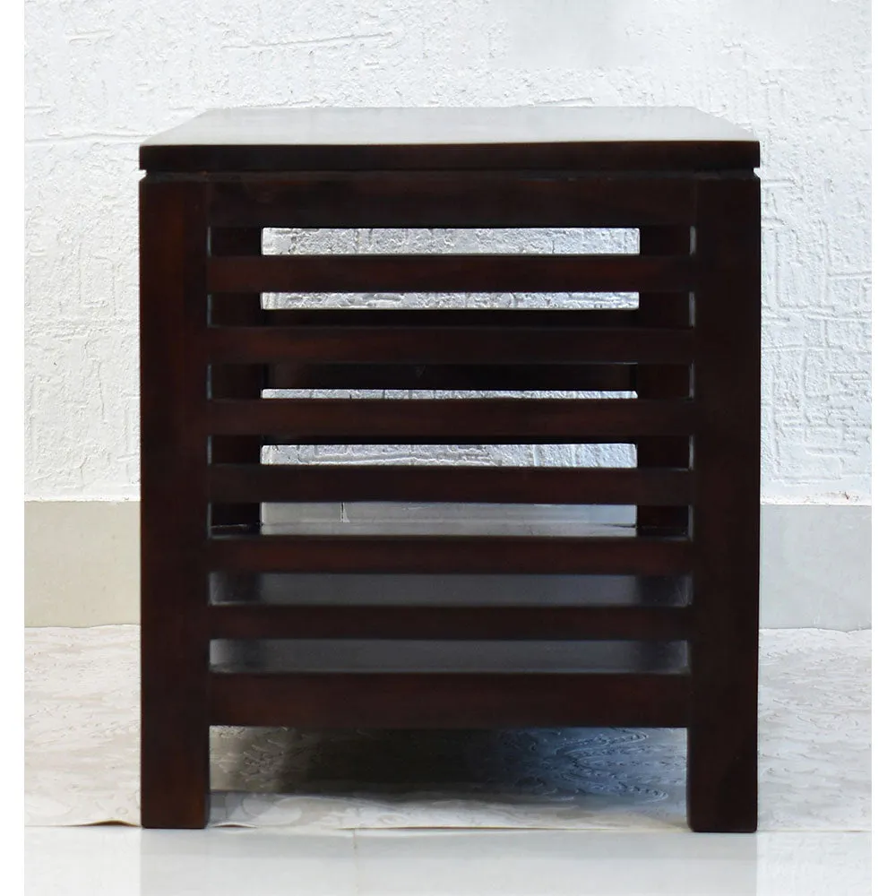 Solid Sheesham Wood Dark Brown Minimalist Table