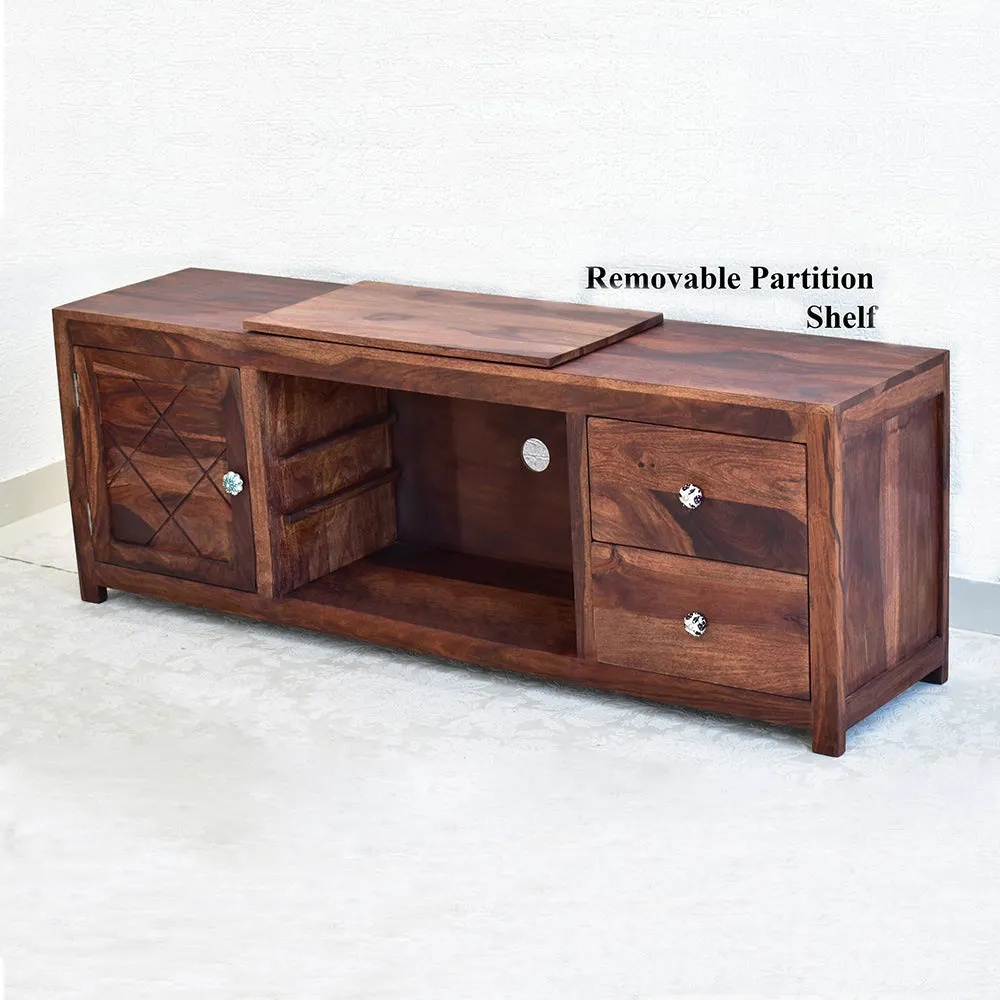 Solid Sheesham Wood Dark Red Mahagony Multipurpose Cabinet