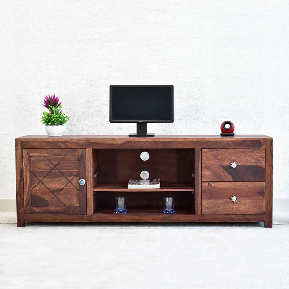 Solid Sheesham Wood Dark Red Mahagony Multipurpose Cabinet