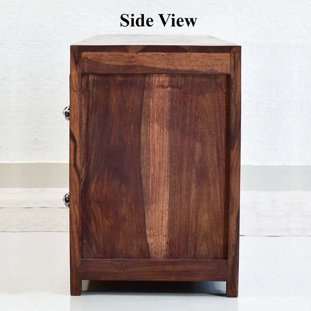 Solid Sheesham Wood Dark Red Mahagony Multipurpose Cabinet