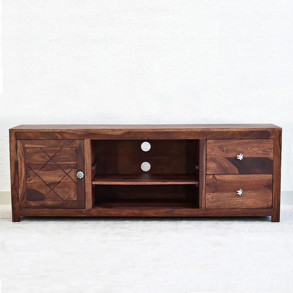 Solid Sheesham Wood Dark Red Mahagony Multipurpose Cabinet