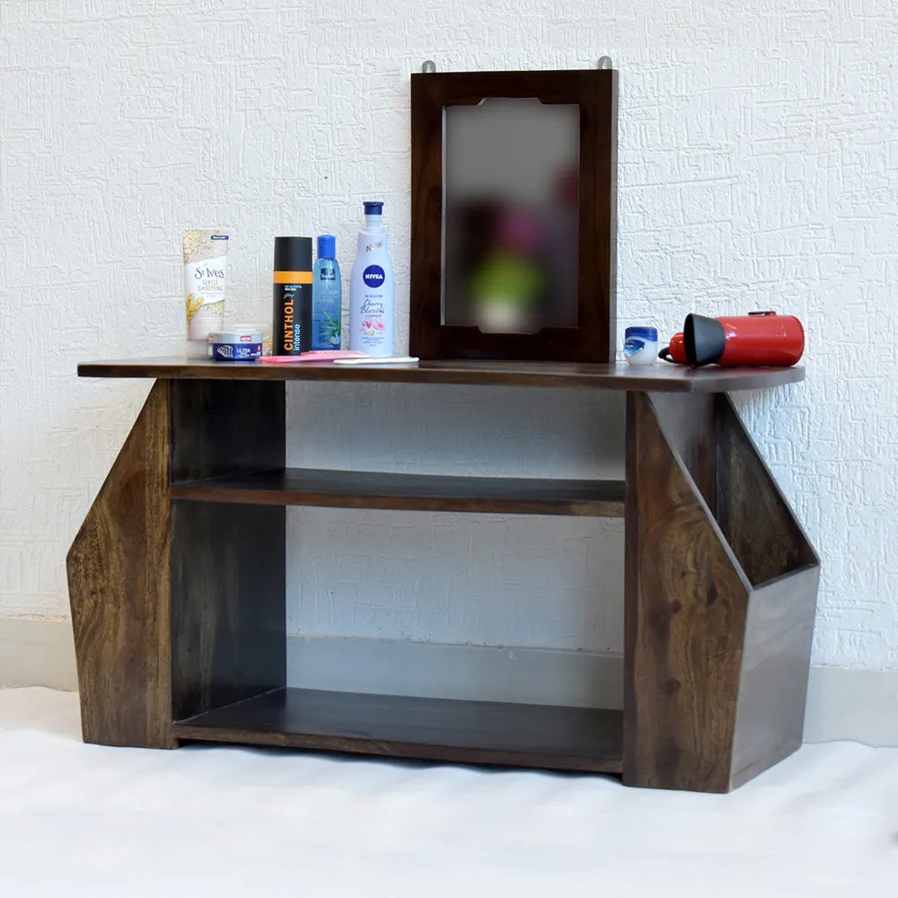 Solid Sheesham Wood Dark Walnut Dressing Table