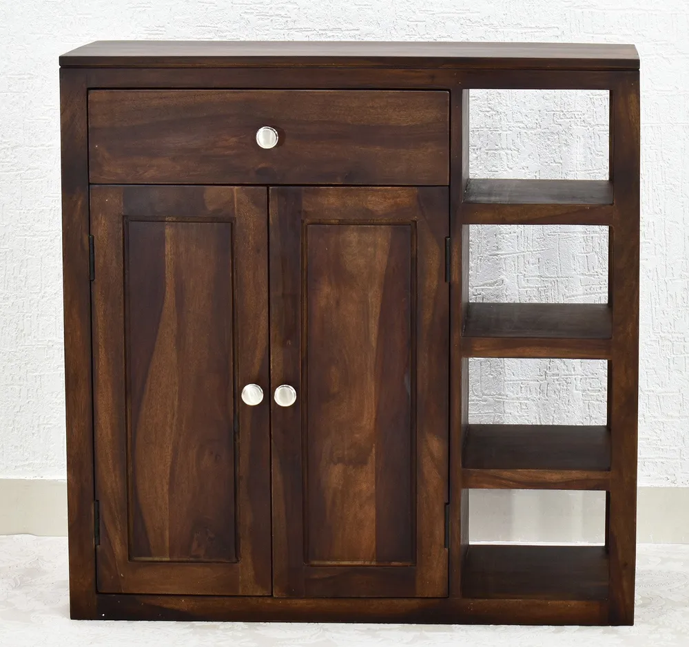 Solid Sheesham Wood Dark Walnut Multipurpose Cabinet