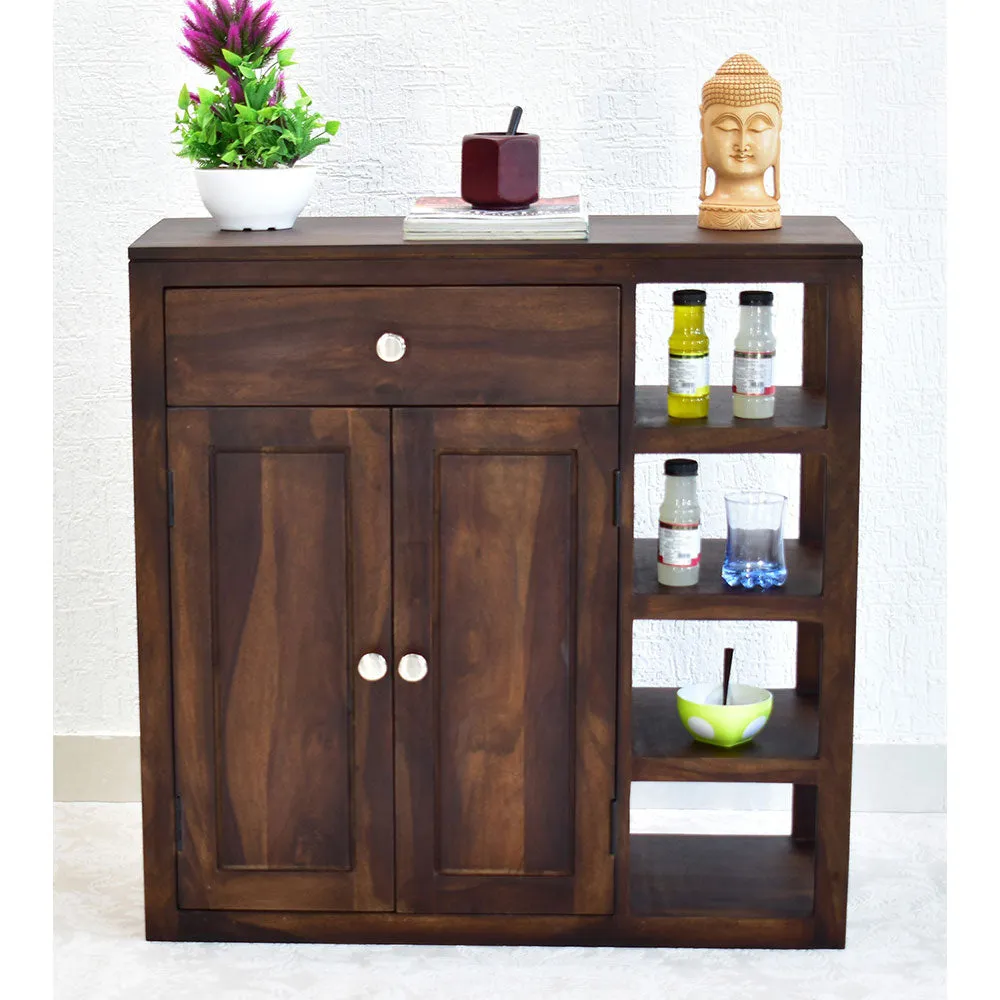 Solid Sheesham Wood Dark Walnut Multipurpose Cabinet