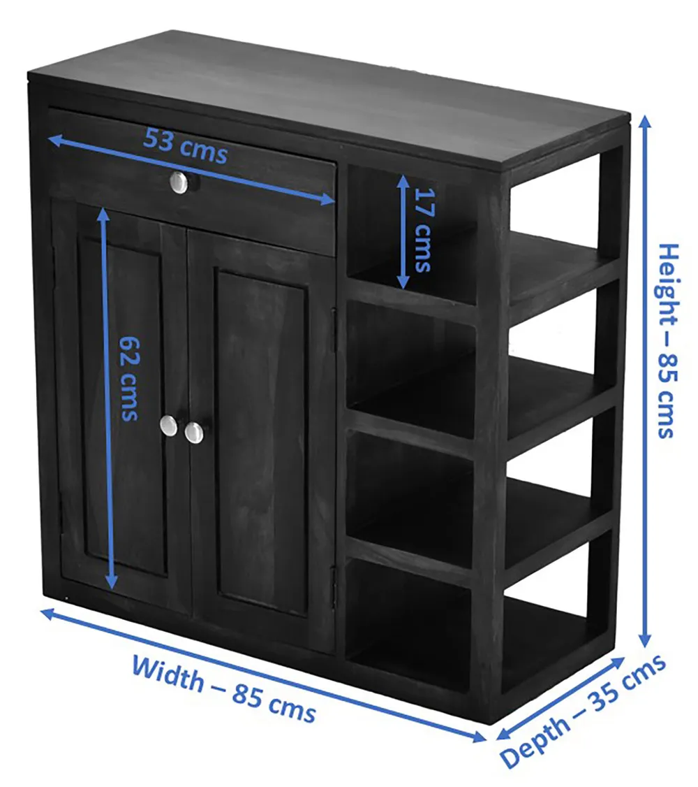 Solid Sheesham Wood Dark Walnut Multipurpose Cabinet