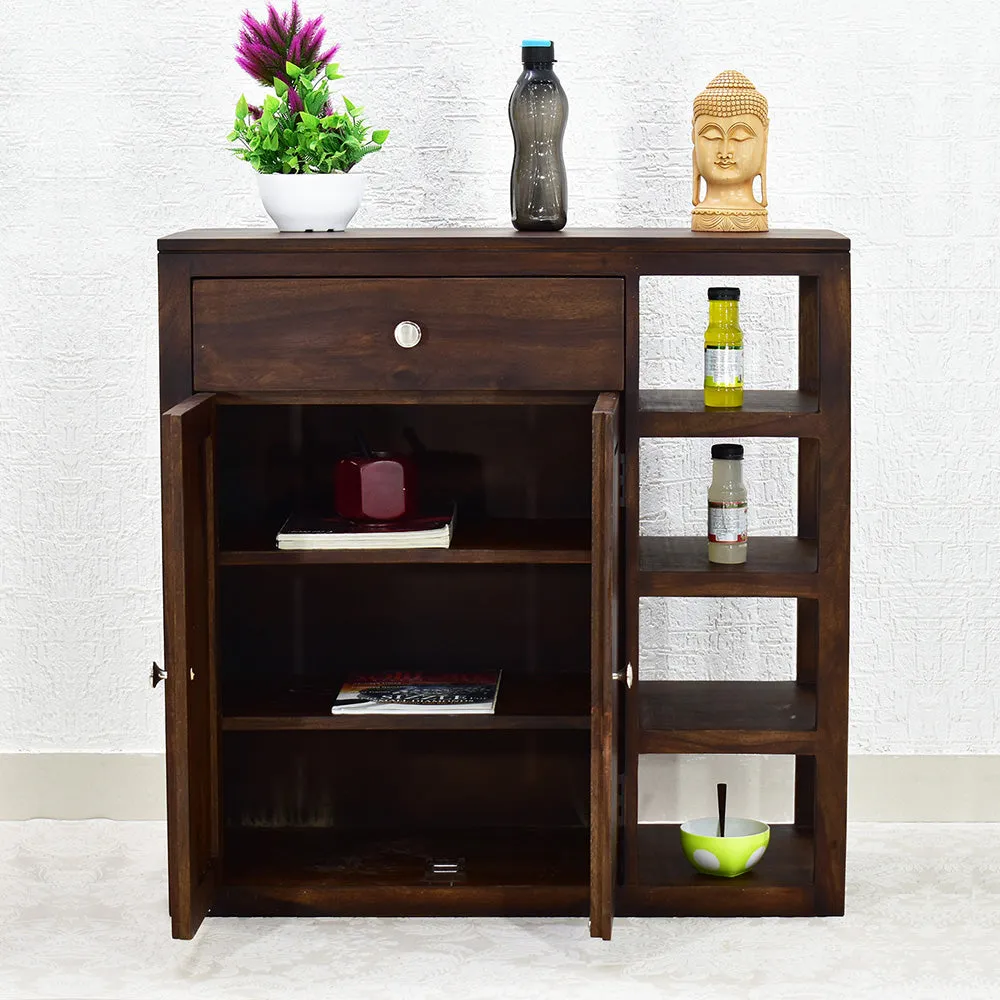 Solid Sheesham Wood Dark Walnut Multipurpose Cabinet