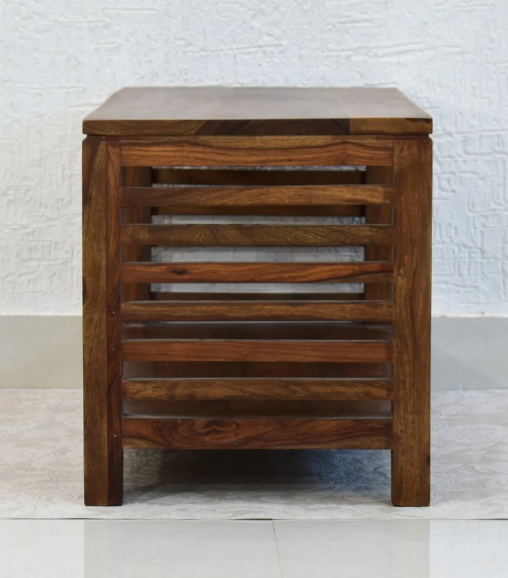 Solid Sheesham Wood Light Brown Minimalist Table