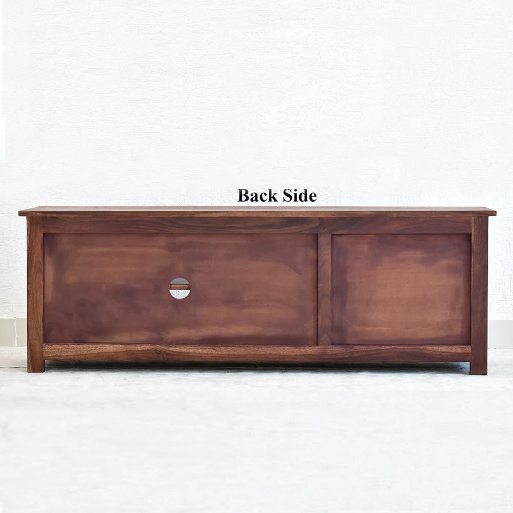 Solid Sheesham Wood Partitioned Light Red Mahagony Multipurpose Cabinet