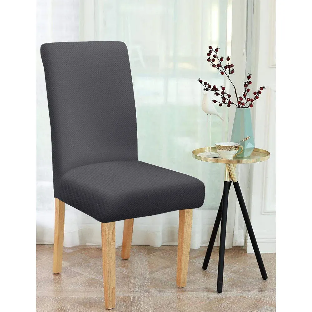 Solid Stretchable Charcoal Grey Spandex Chair Cover
