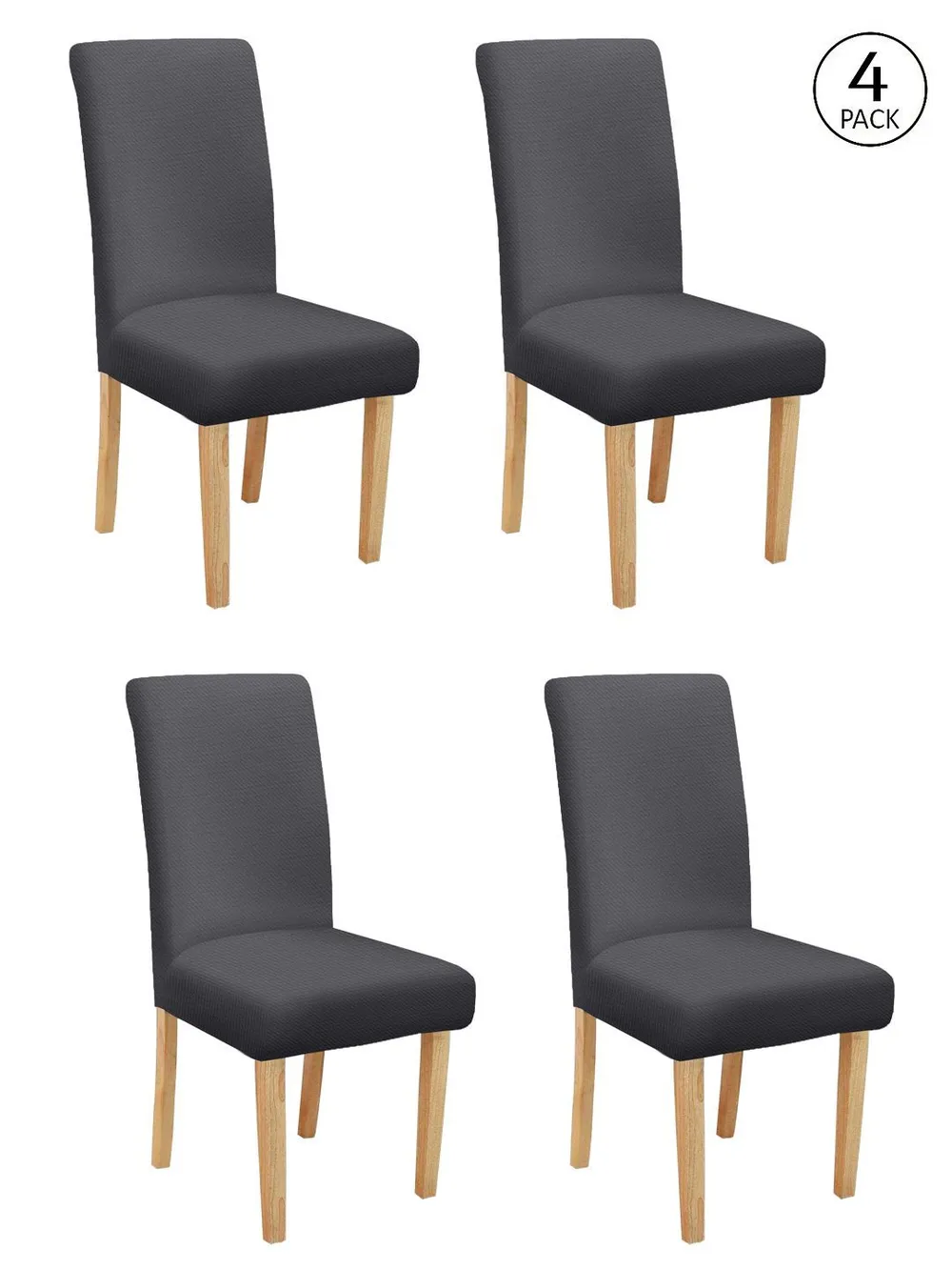 Solid Stretchable Charcoal Grey Spandex Chair Cover