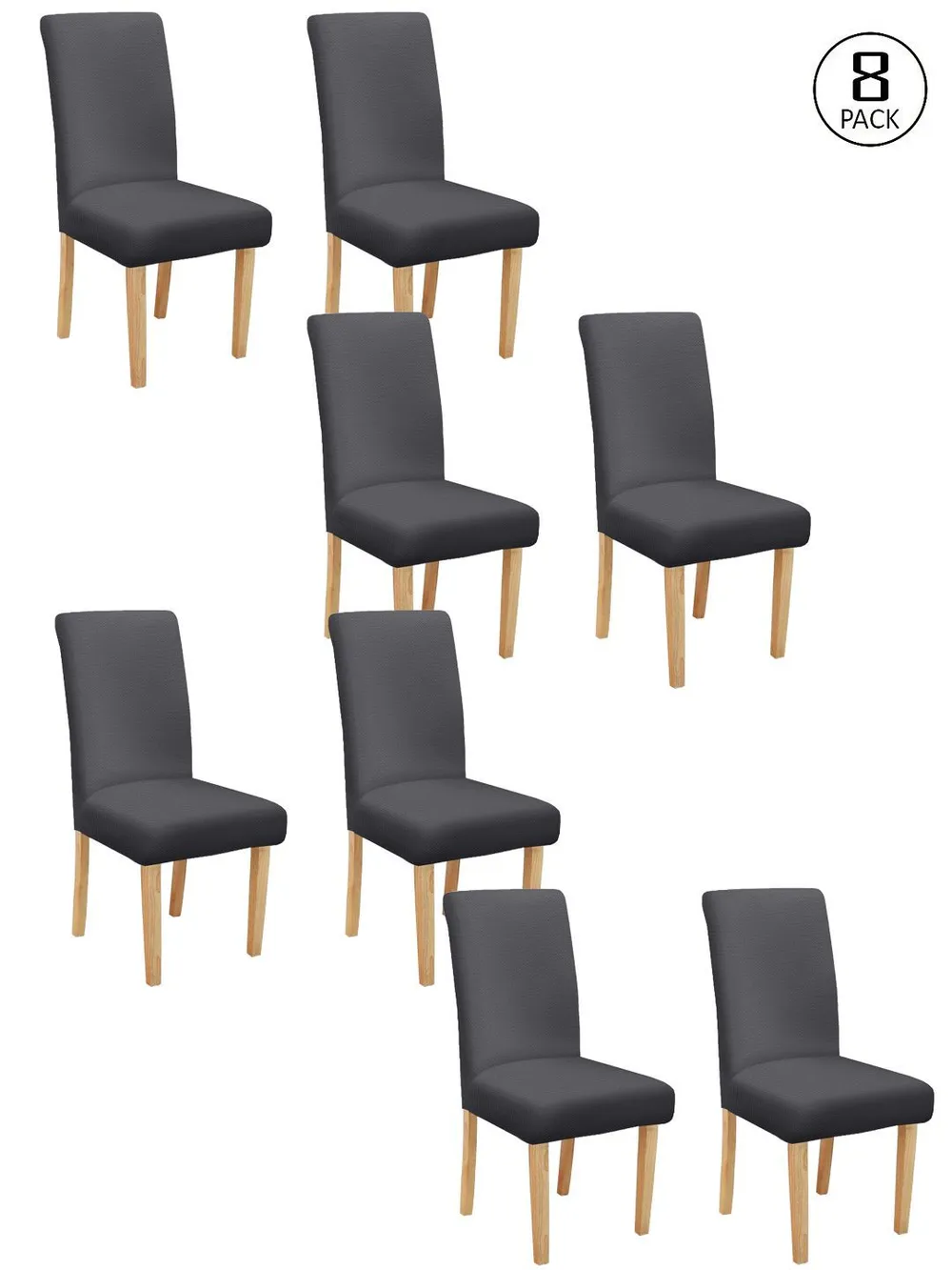 Solid Stretchable Charcoal Grey Spandex Chair Cover
