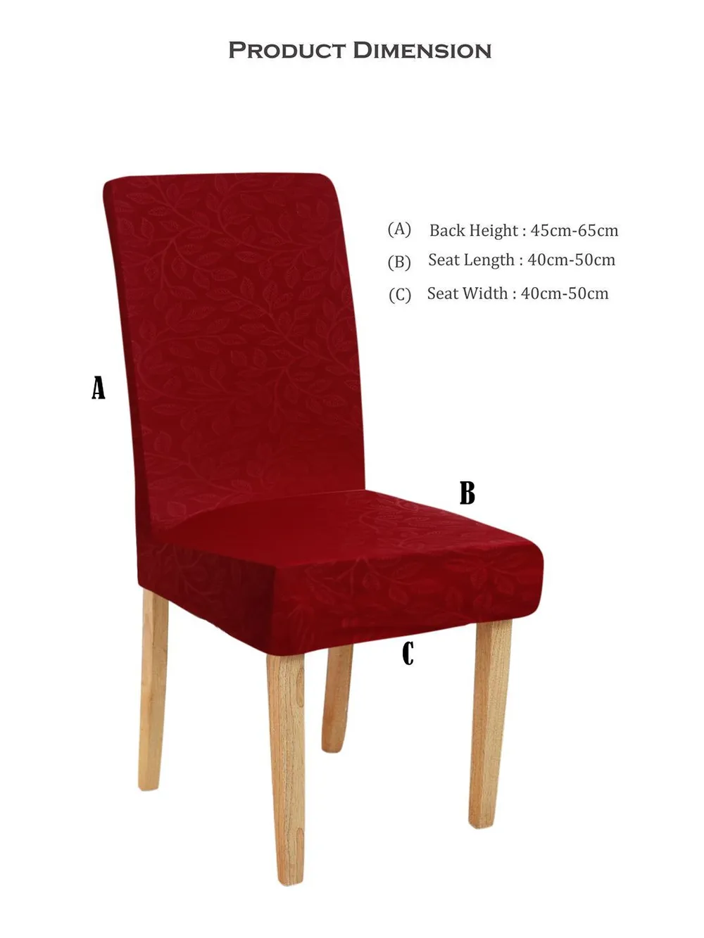 Solid Stretchable Red Spandex Chair Cover Pack of 2