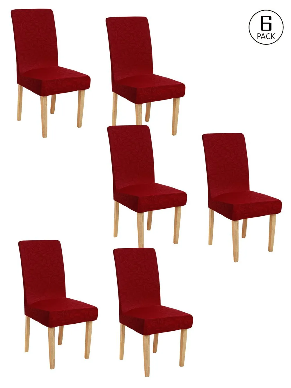 Solid Stretchable Red Spandex Chair Cover Pack of 2