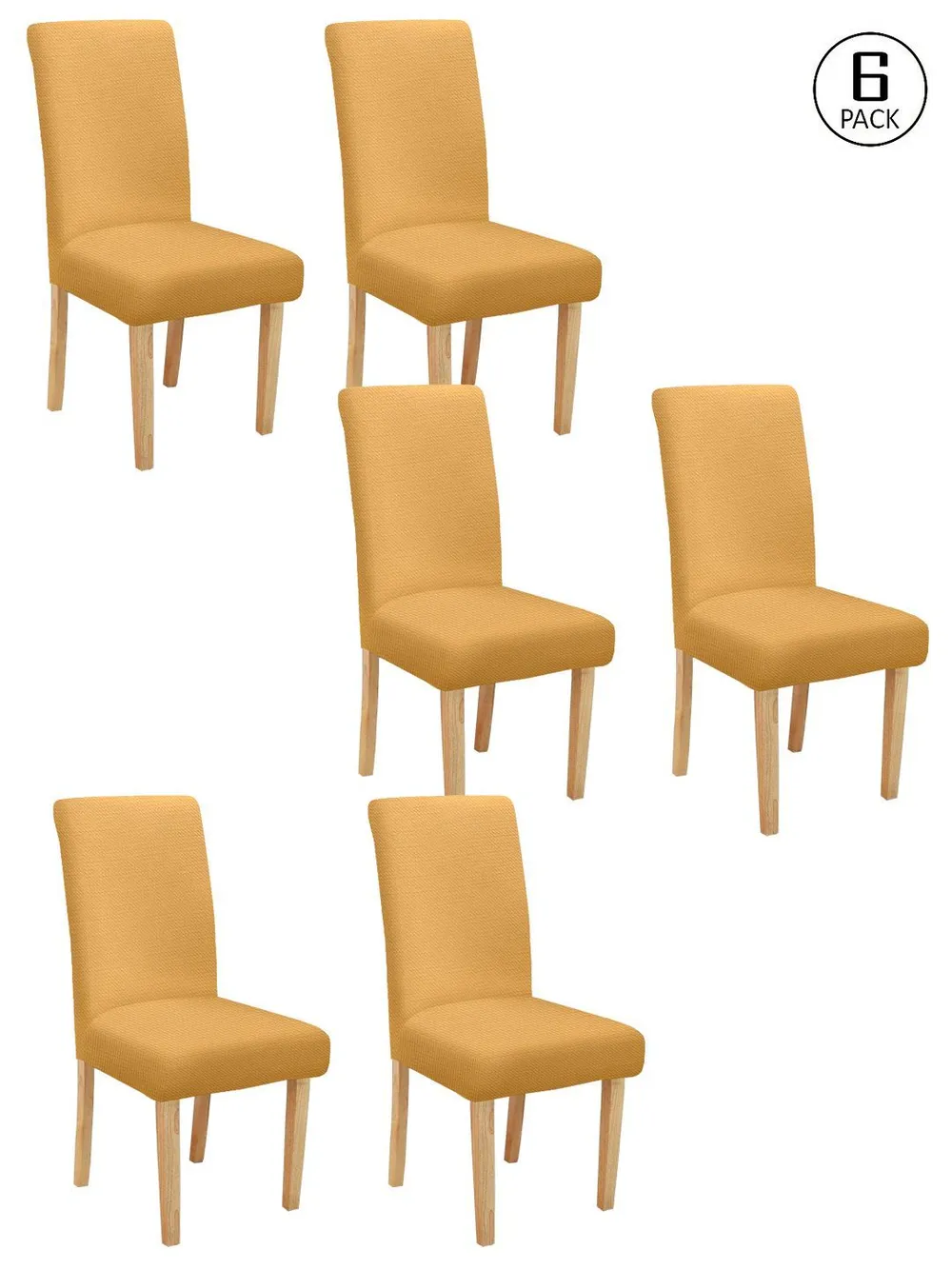Solid Stretchable Yellow Spandex Chair Cover Pack of 2