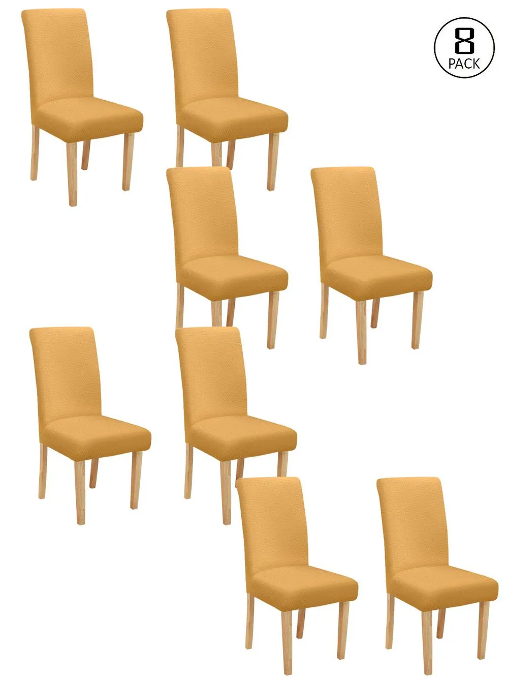 Solid Stretchable Yellow Spandex Chair Cover Pack of 2
