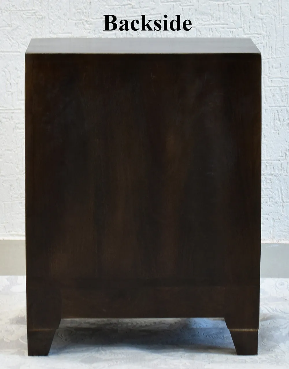 Solid Wood Dark Walnut Cage Door Bedside Table/ Shoe rack