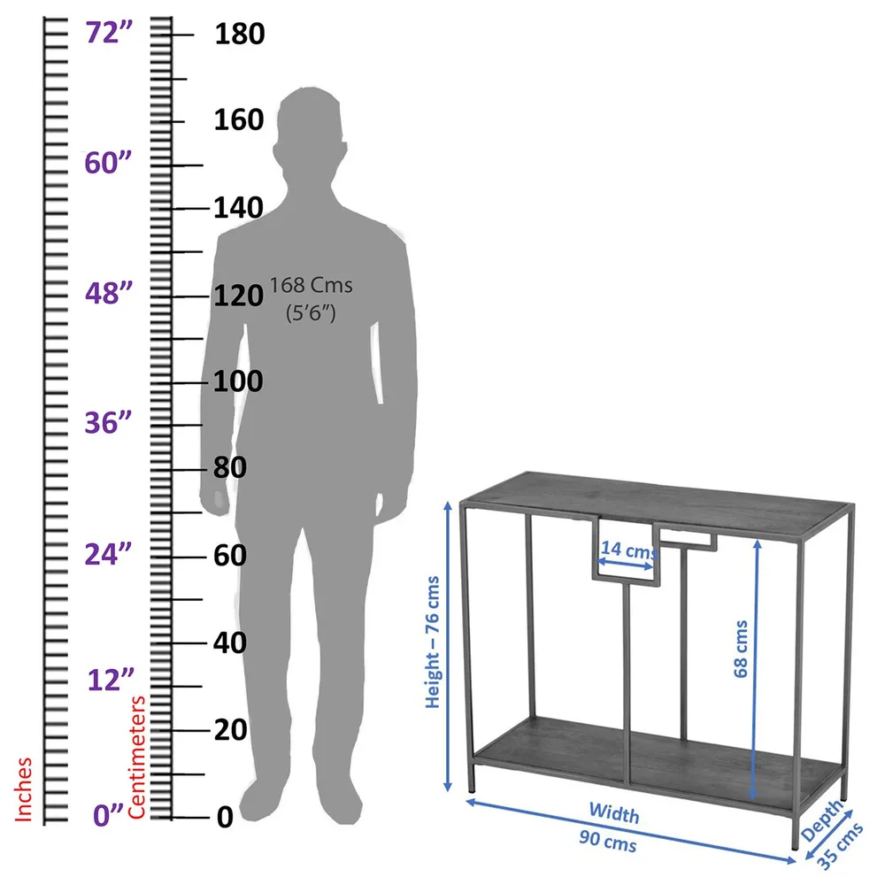 Solid Wood Two Shelves White Console Table With Golden Iron Frame Red