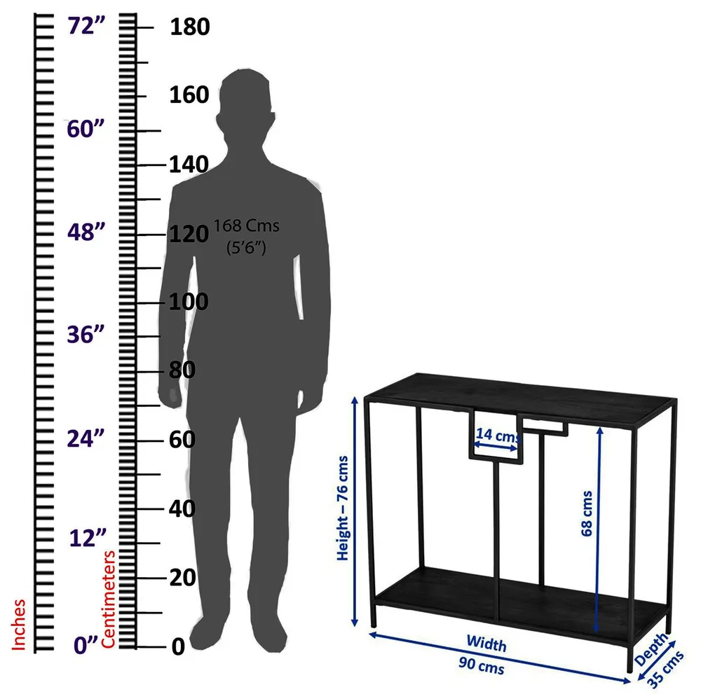 Solid Wood Two Shelves White Console Table With Golden Iron Frame Red