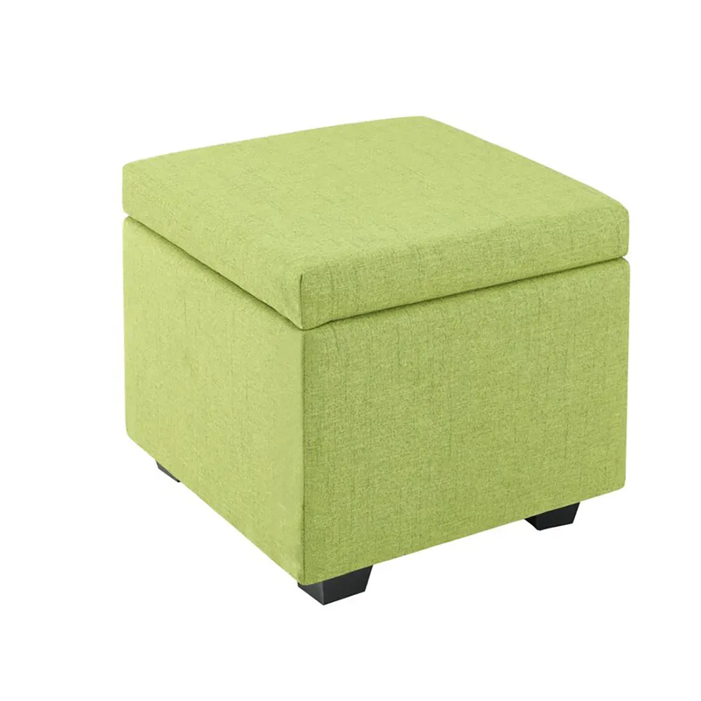 Solid Wooden Urban Green Ottoman With Storage
